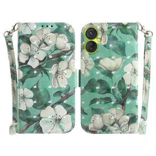For Tecno Camon 19 Neo 3D Colored Horizontal Flip Leather Phone Case(Watercolor Flower)