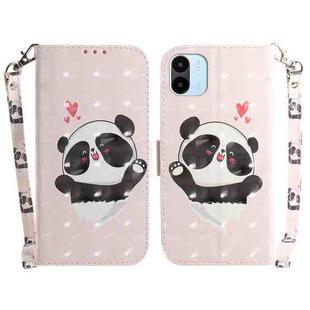 For Xiaomi Redmi A1 3D Colored Horizontal Flip Leather Phone Case(Heart Panda)