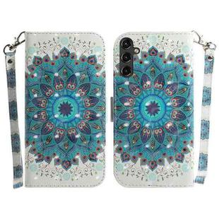 For Samsung Galaxy A14 5G 3D Colored Horizontal Flip Leather Phone Case(Peacock Wreath)