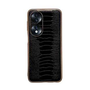 For Hono 70 Genuine Leather Weilai Series Nano Plating Phone Case(Black)