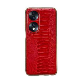 For Hono 70 Genuine Leather Weilai Series Nano Plating Phone Case(Red)