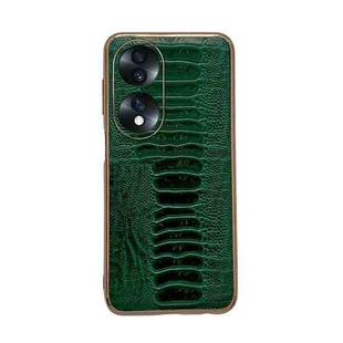 For Hono 70 Genuine Leather Weilai Series Nano Plating Phone Case(Green)