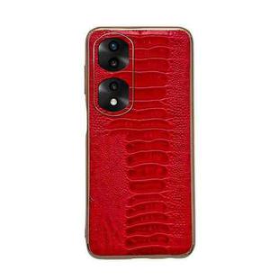 For Honor 70 Pro Genuine Leather Weilai Series Nano Plating Phone Case(Red)