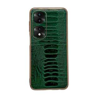 For Honor 70 Pro Genuine Leather Weilai Series Nano Plating Phone Case(Green)