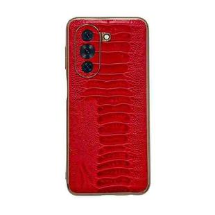 For Huawei nova 10 Genuine Leather Weilai Series Nano Plating Phone Case(Red)