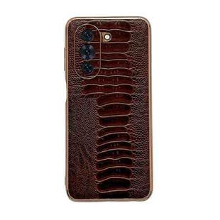 For Huawei nova 10 Genuine Leather Weilai Series Nano Plating Phone Case(Coffee)