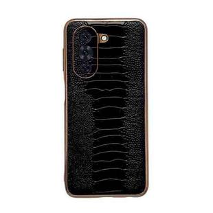 For Huawei nova 10 Pro Genuine Leather Weilai Series Nano Plating Phone Case(Black)