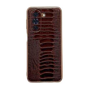 For Huawei nova 10 Pro Genuine Leather Weilai Series Nano Plating Phone Case(Coffee)