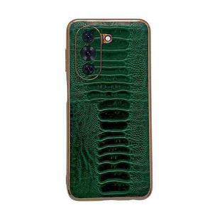 For Huawei nova 10 Pro Genuine Leather Weilai Series Nano Plating Phone Case(Green)