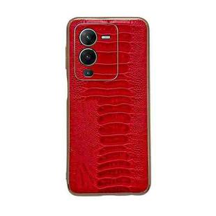 For vivo S15 Pro 5G Genuine Leather Weilai Series Nano Plating Phone Case(Red)