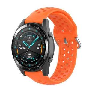 For Huawei Watch GT 46mm / 42mm / GT2 46mm 22mm Clasp Solid Color Sport Watch Band(Orange)