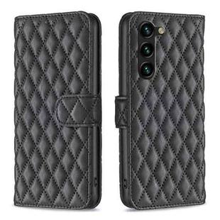 For Samsung Galaxy S23+ 5G Diamond Lattice Wallet Leather Flip Phone Case(Black)