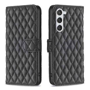 For Samsung Galaxy S23 5G Diamond Lattice Wallet Leather Flip Phone Case(Black)