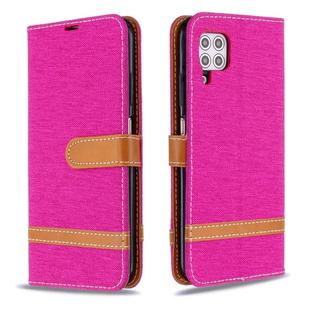 For Huawei P40 Lite Color Matching Denim Texture Horizontal Flip Leather Case with Holder & Card Slots & Wallet & Lanyard(Rose Red)