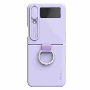 For Samsung Galaxy Z Flip4 5G NILLKIN CamShield Liquid Silicone + PC Full Coverage Case(Purple)