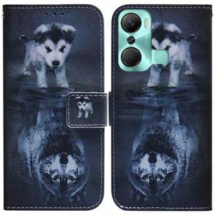 For Infinix Hot 12 Pro Coloured Drawing Horizontal Flip Leather Phone Case(Wolf and Dog)
