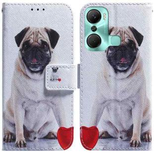 For Infinix Hot 12 Pro Coloured Drawing Horizontal Flip Leather Phone Case(Pug)