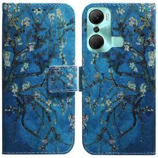 For Infinix Hot 12 Pro Coloured Drawing Horizontal Flip Leather Phone Case(Apricot Flower)