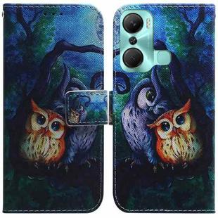 For Infinix Hot 12 Pro Coloured Drawing Horizontal Flip Leather Phone Case(Oil Painting Owl)