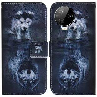 For Infinix Note 12 Pro 4G Coloured Drawing Horizontal Flip Leather Phone Case(Wolf and Dog)