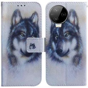 For Infinix Note 12 Pro 4G Coloured Drawing Horizontal Flip Leather Phone Case(White Wolf)