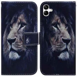 For Samsung Galaxy A04/M13 5G Coloured Drawing Horizontal Flip Leather Phone Case(Lion)