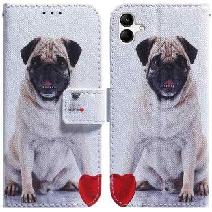 For Samsung Galaxy A04/M13 5G Coloured Drawing Horizontal Flip Leather Phone Case(Pug)