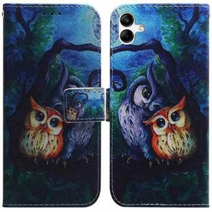 For Samsung Galaxy A04/M13 5G Coloured Drawing Horizontal Flip Leather Phone Case(Oil Painting Owl)