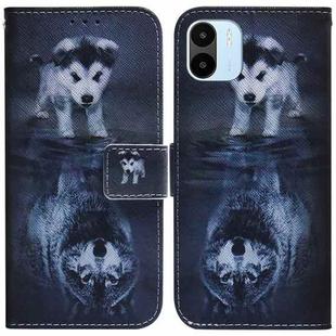 For Xiaomi Redmi A1 Coloured Drawing Horizontal Flip Leather Phone Case(Wolf and Dog)