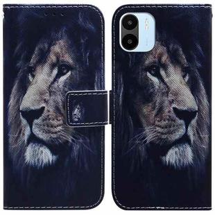 For Xiaomi Redmi A1 Coloured Drawing Horizontal Flip Leather Phone Case(Lion)