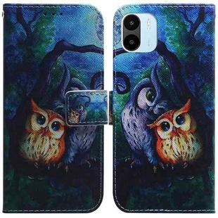 For Xiaomi Redmi A1 Coloured Drawing Horizontal Flip Leather Phone Case(Oil Painting Owl)