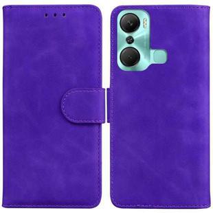 For Infinix Hot 12 Pro Skin Feel Pure Color Flip Leather Phone Case(Purple)