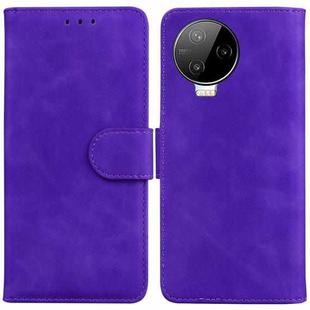 For Infinix Note 12 Pro 4G Skin Feel Pure Color Flip Leather Phone Case(Purple)