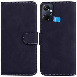 For Infinix Smart 6 Plus Skin Feel Pure Color Flip Leather Phone Case(Black)