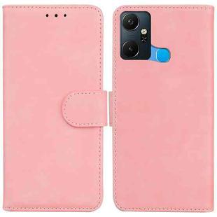 For Infinix Smart 6 Plus Skin Feel Pure Color Flip Leather Phone Case(Pink)