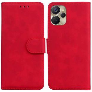 For Realme 9i 5G Skin Feel Pure Color Flip Leather Phone Case(Red)