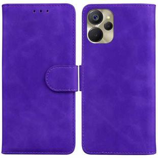 For Realme 9i 5G Skin Feel Pure Color Flip Leather Phone Case(Purple)