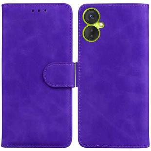 For Tecno Camon 19 Neo Skin Feel Pure Color Flip Leather Phone Case(Purple)