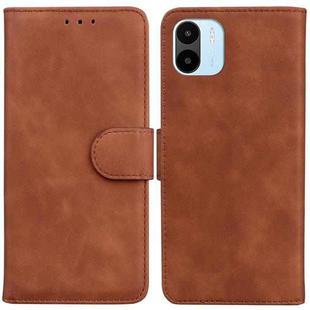 For Xiaomi Redmi A1 Skin Feel Pure Color Flip Leather Phone Case(Brown)