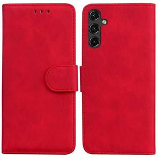 For Samsung Galaxy A14 5G Skin Feel Pure Color Flip Leather Phone Case(Red)