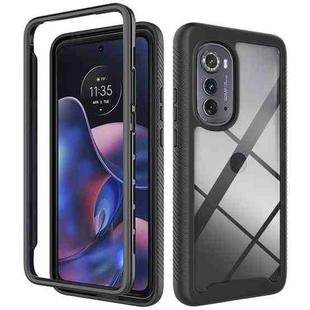 For Motorola Moto Edge 2022 Starry Sky Solid Color TPU Clear PC Phone Case(Black)