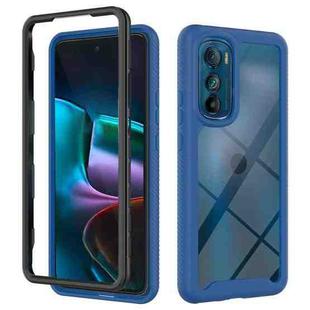 For Motorola Moto Edge 30 Starry Sky Solid Color TPU Clear PC Phone Case(Dark Blue)