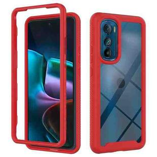 For Motorola Moto Edge 30 Starry Sky Solid Color TPU Clear PC Phone Case(Red)