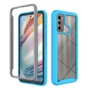 For Motorola Moto G60 Starry Sky Solid Color TPU Clear PC Phone Case(Sky Blue)