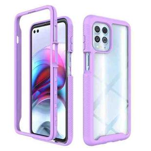 For Motorola Moto G100 / Edge S Starry Sky Solid Color TPU Clear PC Phone Case(Purple)