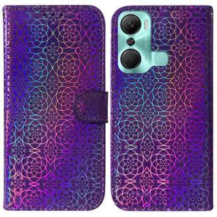 For Infinix Hot 12 Pro Colorful Magnetic Buckle Leather Phone Case(Purple)