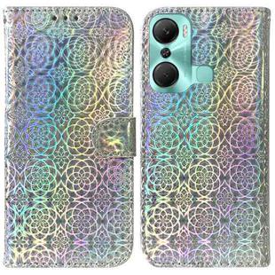 For Infinix Hot 12 Pro Colorful Magnetic Buckle Leather Phone Case(Silver)