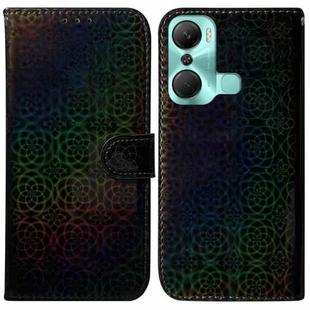 For Infinix Hot 12 Pro Colorful Magnetic Buckle Leather Phone Case(Black)