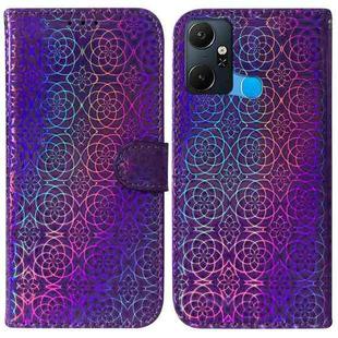 For Infinix Smart 6 Plus Colorful Magnetic Buckle Leather Phone Case(Purple)