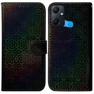 For Infinix Smart 6 Plus Colorful Magnetic Buckle Leather Phone Case(Black)